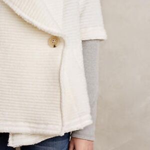 Anthropologie Dolan Overland Cream Wool Blend Cozy Sweater Jacket Size Small